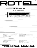 Rotel RX-152 - Technical manual